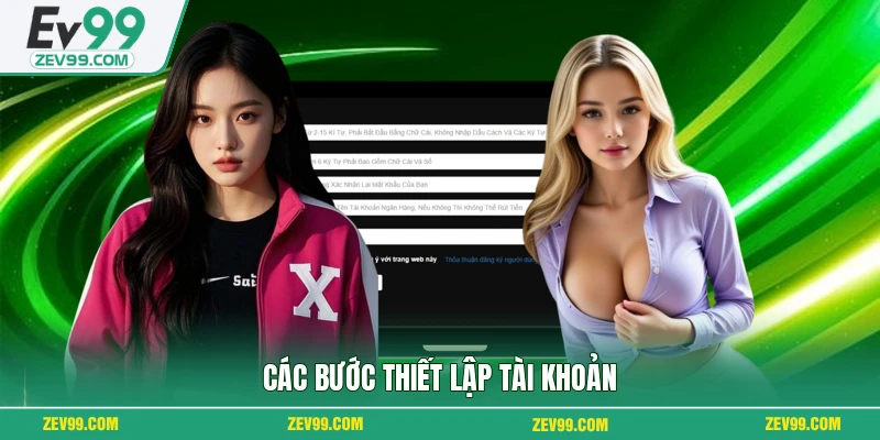 Các bước thiết lập tài khoản